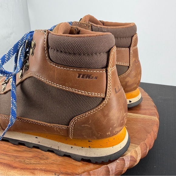 L.L. Bean Katahdin waterproof- Brown Blue laces Hiking Boots Rugged tek 2.5 sz 7 - Picture 6 of 11